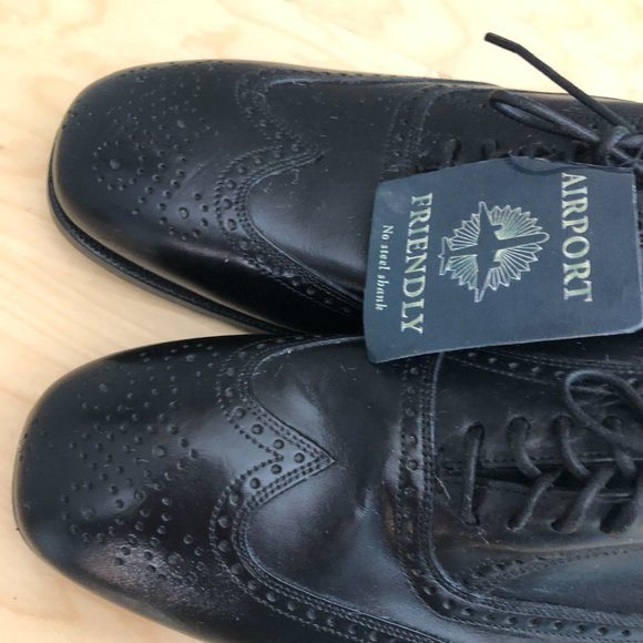 Vintage FLORSHEIM Preppy Leather Wingtip Brogues Men’s size 10.5 Black NEW main image 4